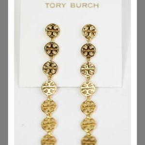 Tory burch drop logo earrings